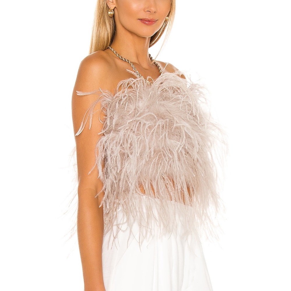 NWOT Lamarque Feather Zamia Strapless Top